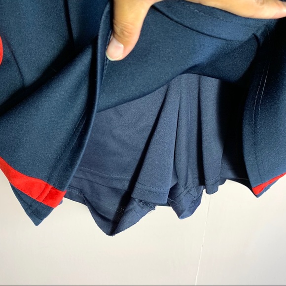 VINTAGE 1998 JERZEES SKORT BLUE WITH RED STRIPE - Picture 4 of 8